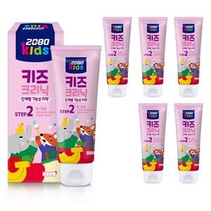 2080 키즈크리닉 2단계 저불소 어린이 치약 프루티향, 80g, 6개