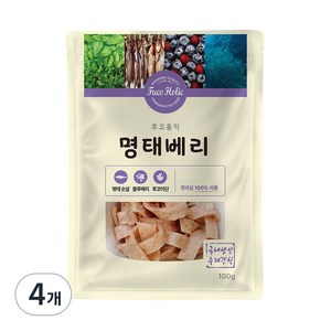 후코홀릭 강아지 건조 간식, 혼합맛(명태/블루베리), 100g, 4개