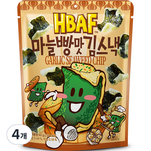 바프 마늘빵맛 김스낵, 40g, 4개