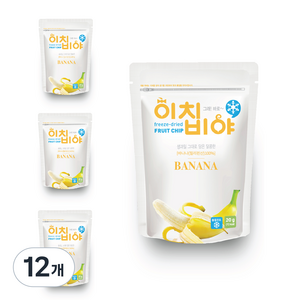 이치비야 동결건조 과일칩 바나나, 20g, 12개