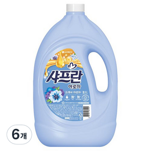 샤프란 아로마 섬유유연제 프레쉬 아로마 본품, 3.1L, 6개