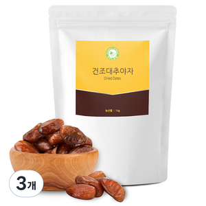 브이플랜 튀니지산 씨없는 건조 대추야자, 1kg, 3개