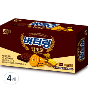 해태제과 버터링 딥초코 12p, 103g, 4개