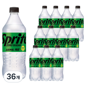 스프라이트 제로 탄산음료, 1L, 36개