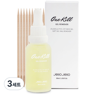 젤로젤로 필오프 베이스 전용 원킬 리무버, 30ml, 3개