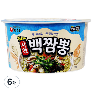 사천 백짬뽕 사발 75g, 6개