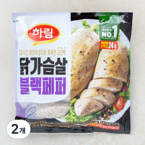 하림 닭가슴살 블랙페퍼, 800g, 2개