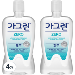 가그린 제로 구강청결제, 1.1L, 4개