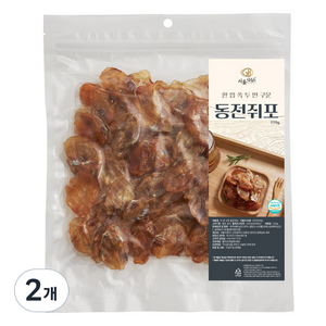 서울지앤비 두 번 구운 동전 쥐포, 220g, 2개