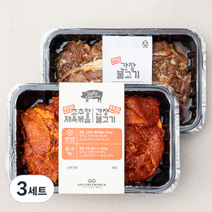 꿀맛나는세상 한돈 간장 불고기 800g + 고추장 제육볶음 800g 세트, 3세트