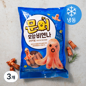 진주햄 문어 모양 비엔나 소시지 오리지널 (냉동), 1kg, 3개