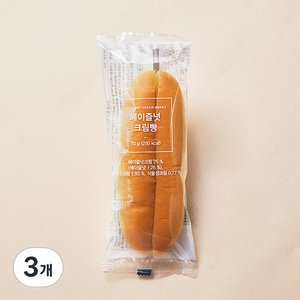 신라명과 헤이즐넛 크림빵, 70g, 3개