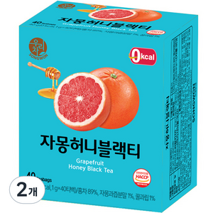 우리차 자몽허니 블랙티, 1g, 40개입, 2개