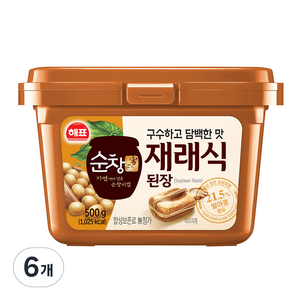 해표 순창궁 재래식 된장, 500g, 6개