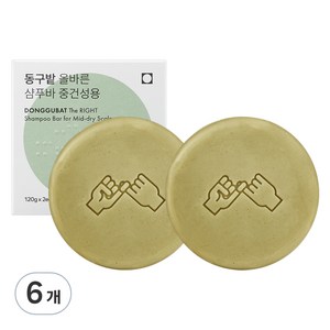 동구밭 올바른 샴푸바 중건성용, 120g, 6개