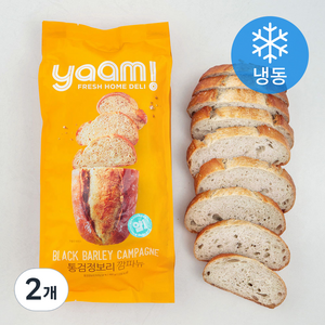 얌!(YAAM!) 통검정보리 깜파뉴 (냉동), 480g, 2개