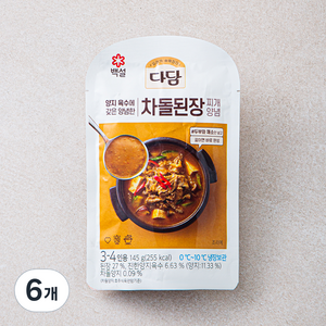 다담 차돌된장찌개양념, 145g, 6개