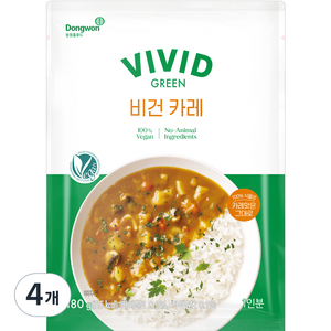 동원홈푸드 비비드그린 비건 카레, 180g, 4개