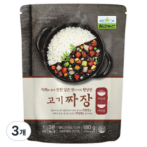 칠갑농산 고기짜장, 3개, 180g