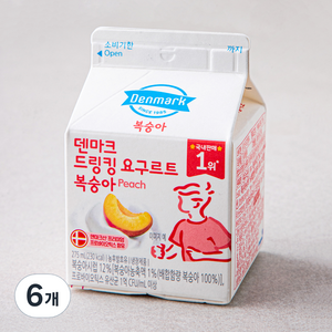 덴마크 드링킹 요구르트 복숭아, 275ml, 1개입, 6개