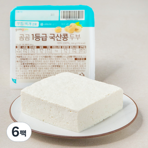 곰곰 1등급 국산콩 두부, 300g, 6팩