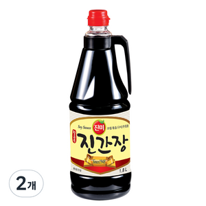 진미 참그루 진간장, 2개, 1.8L