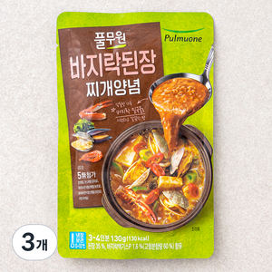 풀무원 바지락 된장찌개양념, 130g, 3개