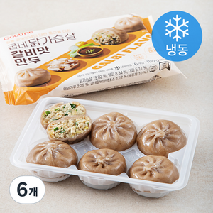 굽네 닭가슴살 갈비맛 만두 6개입 (냉동), 180g, 6개