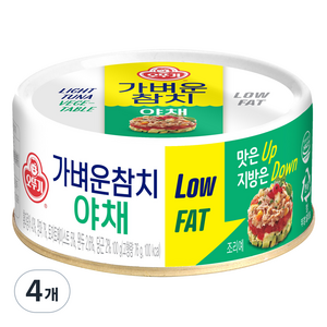 오뚜기 가벼운 참치 야채, 100g, 4개