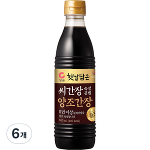 대상 청정원 씨간장 숙성 양조간장 골드, 500ml, 6개