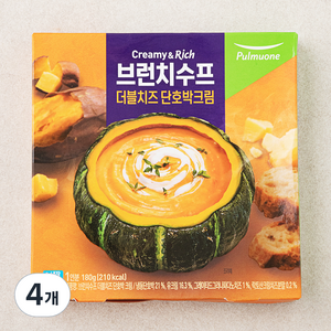 풀무원 브런치수프 더블치즈 단호박 크림 (냉장), 180g, 4개