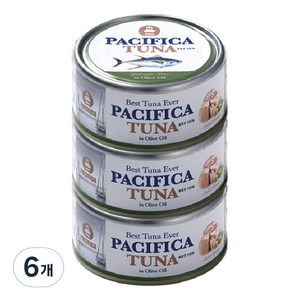 퍼시피카튜나 황다랑어 인 올리브오일 참치, 135g, 6개