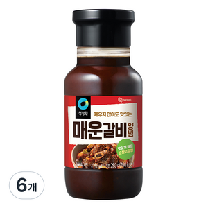 대상 청정원 매운갈비양념, 280g, 6개