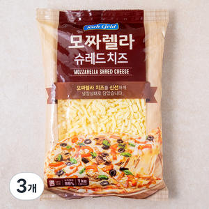 리치골드 모짜렐라 슈레드 치즈, 1kg, 3개