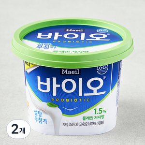 매일바이오 플레인 저지방 요거트 450g, 2개