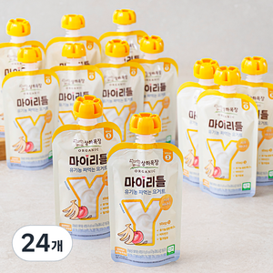 상하목장 마이리틀 유기농 짜먹는 요거트 사과바나나, 85g, 24개