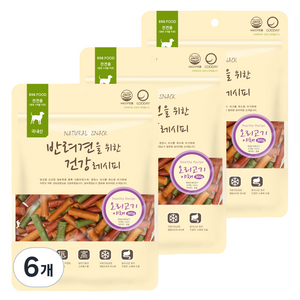 굿데이 반려견을 위한 건강레시피 져키, 혼합맛(오리고기/야채), 300g, 6개