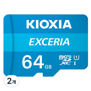 키오시아 EXCERIA 마이크로 메모리 카드 홈캠 블랙박스 CCTV SD LMEX1L064GG4, 64GB, 2개