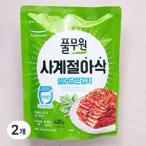 풀무원 사계절 아삭 맛김치, 400g, 2개