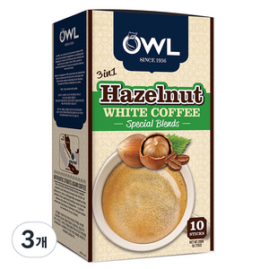 OWL 헤이즐넛 화이트 커피, 10개입, 3개, 20g