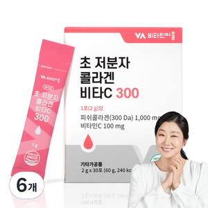 비타민마을 초 저분자 콜라겐 비타민C 300, 30회분, 60g, 6개