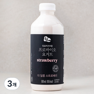 숲골 임실치즈마을 프로바이오 요거트 딸기, 900ml, 3개