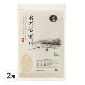 유기농 백미 4kg 2024년산 (상온), 2개