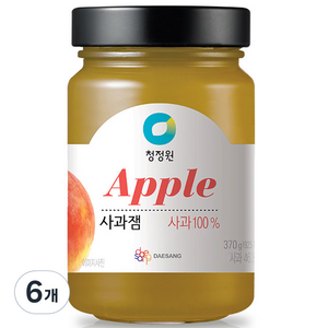 청정원 사과잼, 370g, 6개