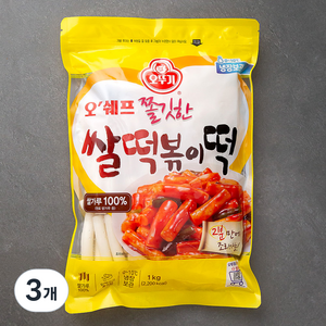 오뚜기 오쉐프 쌀떡볶이떡, 1kg, 3개