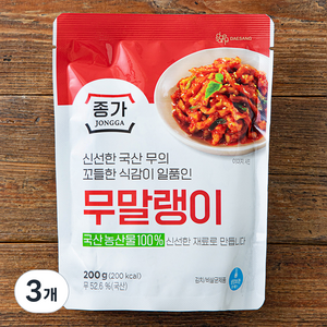 종가집 무말랭이, 200g, 3개