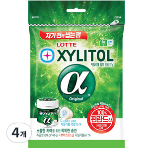 롯데제과 자일리톨 알파 껌 리필, 168g, 4개