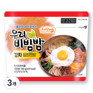 이지밥 우리비빔밥 김치, 100g, 3개