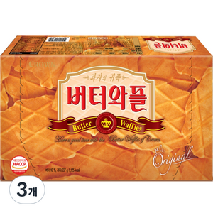 크라운 버터와플, 237g, 3개