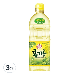 오뚜기 콩기름, 900ml, 3개